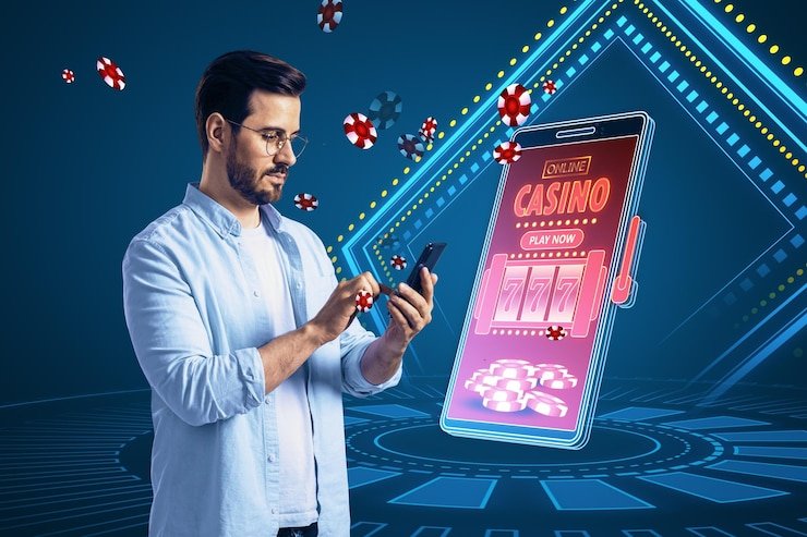 Pengguna membaca informasi edukasi dan bantuan bertanggung jawab terkait hiburan sports dan casino